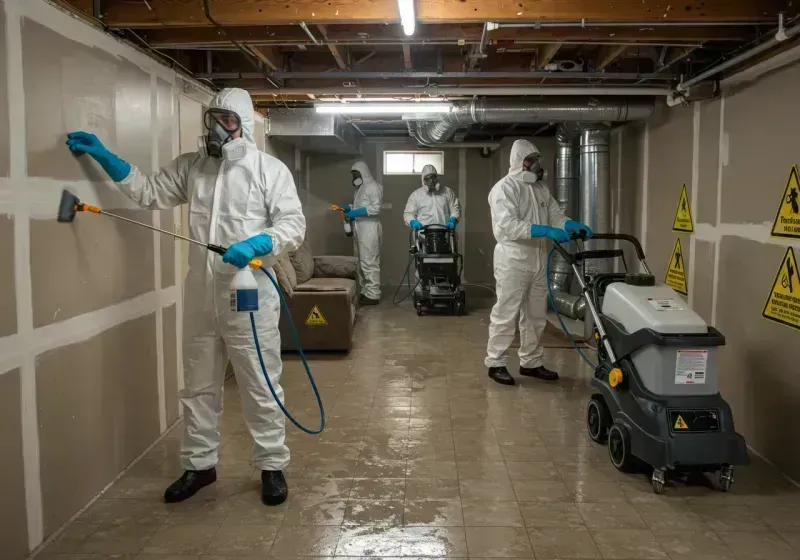 Basement Moisture Removal and Structural Drying process in Casey, IL